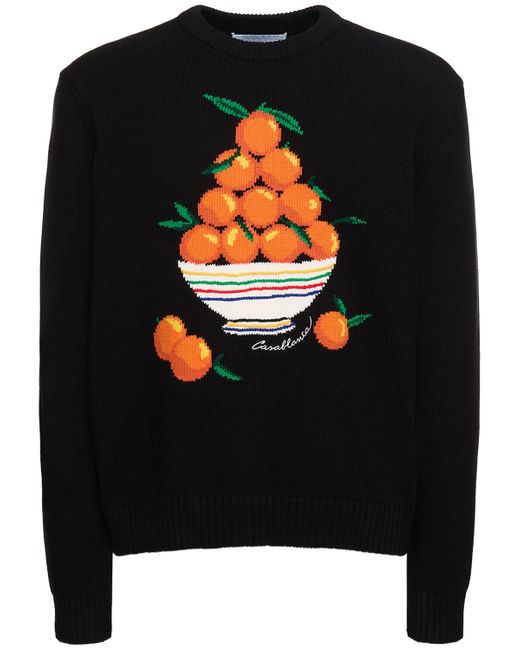 Casablanca Intarsia Cotton Knit Sweater