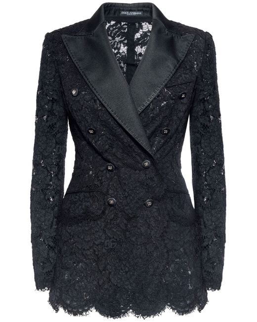 Dolce & Gabbana Floral Dg Lace Tuxedo Jacket