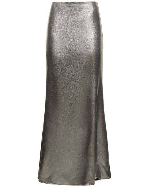 Rotate Metallic Draped Maxi Skirt