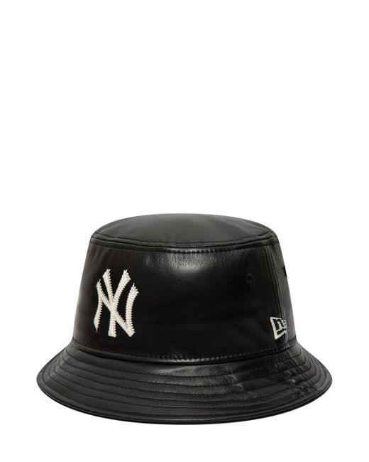 New Era New York Yankees Mlb Leather Bucket Hat