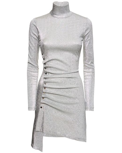 Rabanne Lvr Exclusive Jersey Lurex Mini Dress