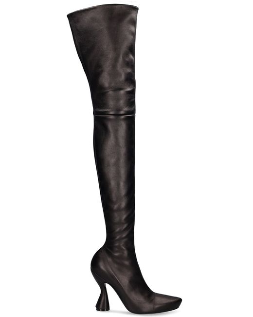 Lanvin 105mm Muse Knee High Leather Boots