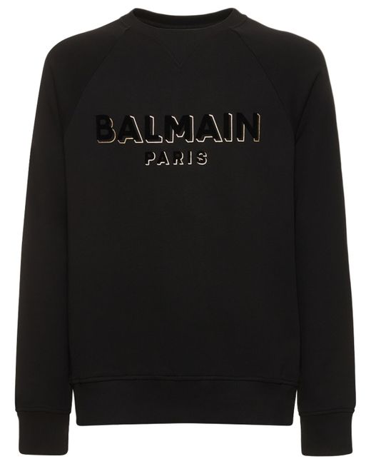 Balmain Flocked Foiled Logo Sweatshirt