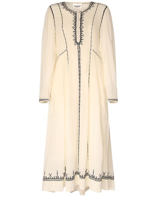 Marant Etoile Pippa Embroidered Cotton Caftan Dress