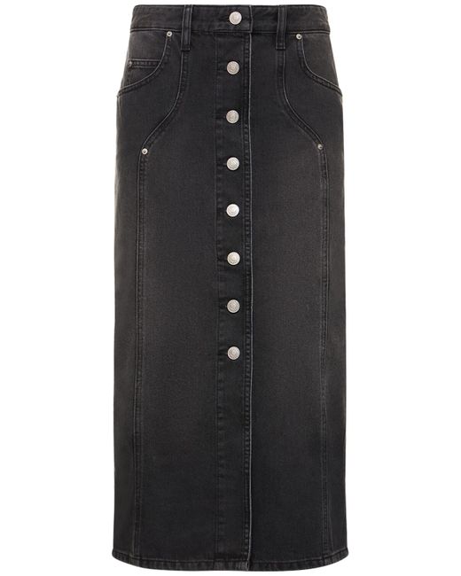 Marant Etoile Vandy Cotton Denim Long Skirt