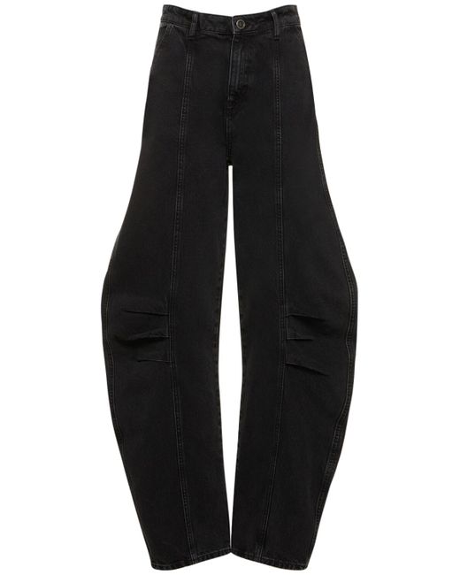 Rotate Washed Denim Wide Pants