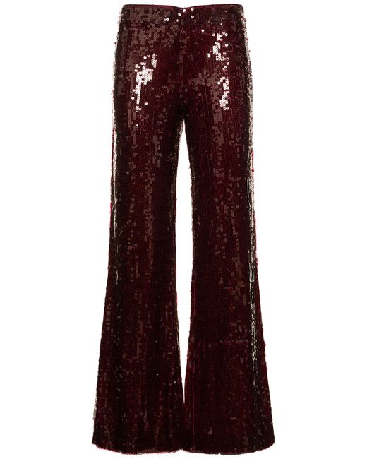 Rotate Sequined Low Waisted Pants
