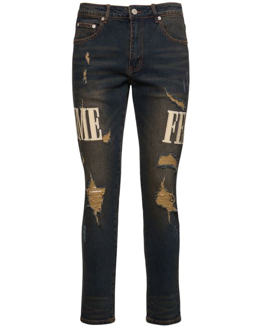 Homme + Femme La Letterman Distressed Denim Jeans