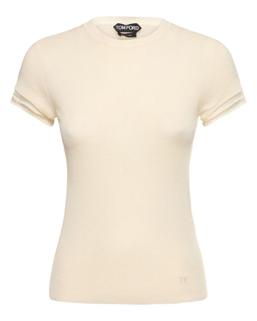 Tom Ford Cashmere Silk Knit Short Sleeve Top