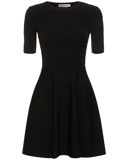 Valentino Knit Logo Short Sleeve Mini Dress