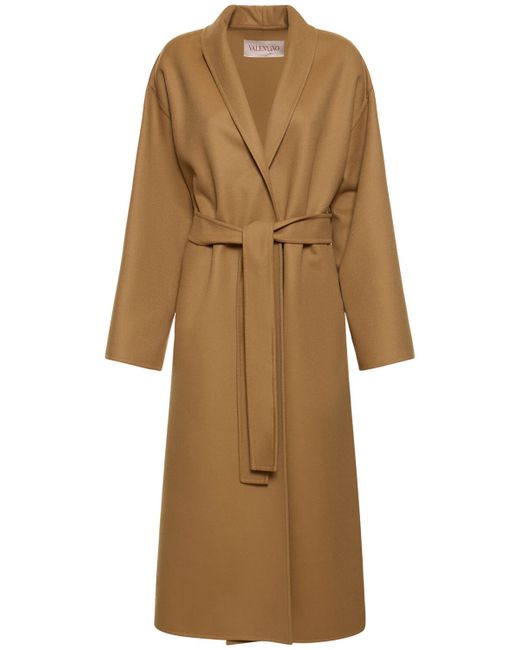 Valentino Wool Compact Belted Long Coat