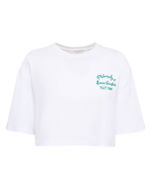 Philosophy di Lorenzo Serafini Logo Cotton Cropped T-shirt