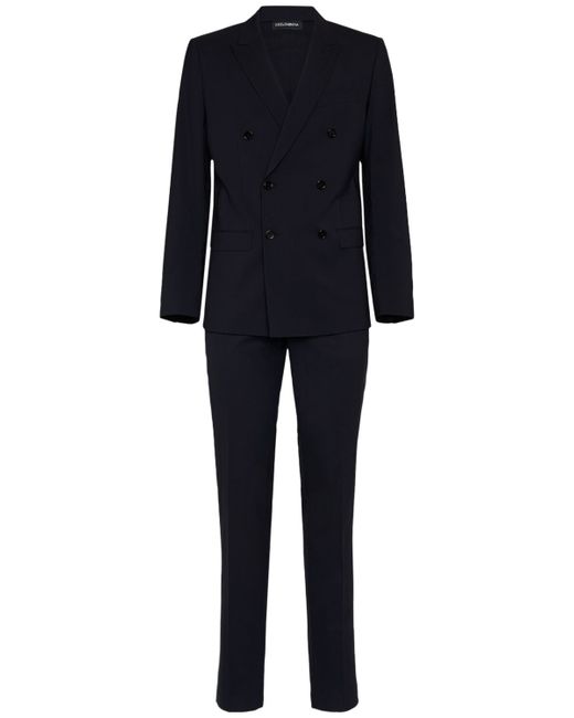 Dolce & Gabbana Double Breasted Stretch Wool Suit