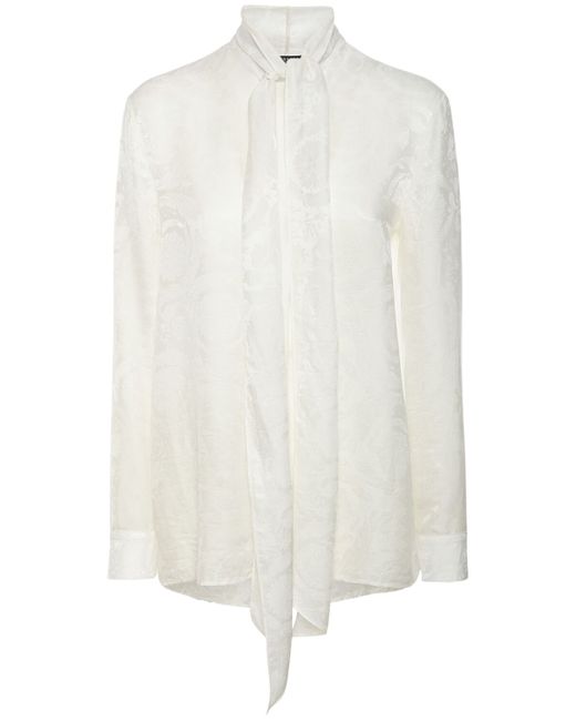 Versace Barocco Silk Blend Jacquard Shirt