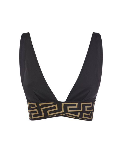 Versace Greca Lycra Triangle Bikini Top