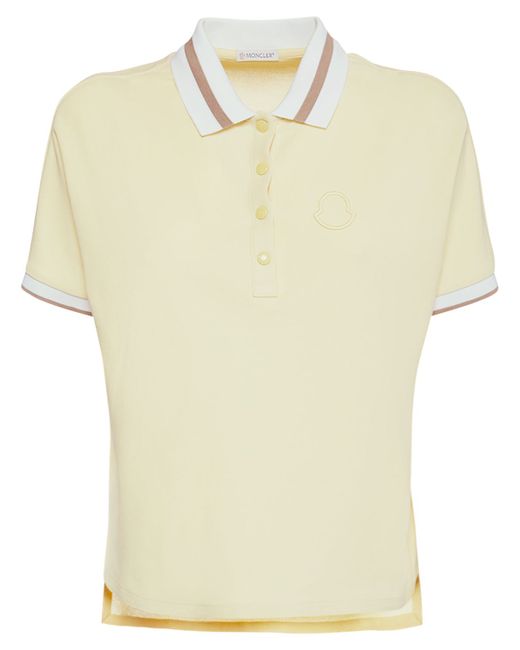 Moncler Polo Cotton Jersey Logo Top