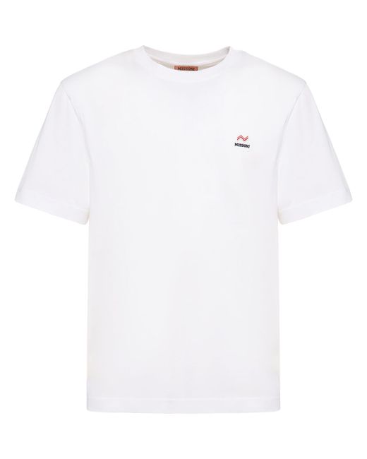 Missoni Logo Embroidery Cotton Jersey T-shirt