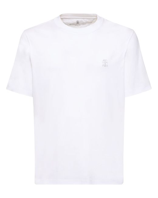 Brunello Cucinelli Logo Cotton Jersey T-shirt