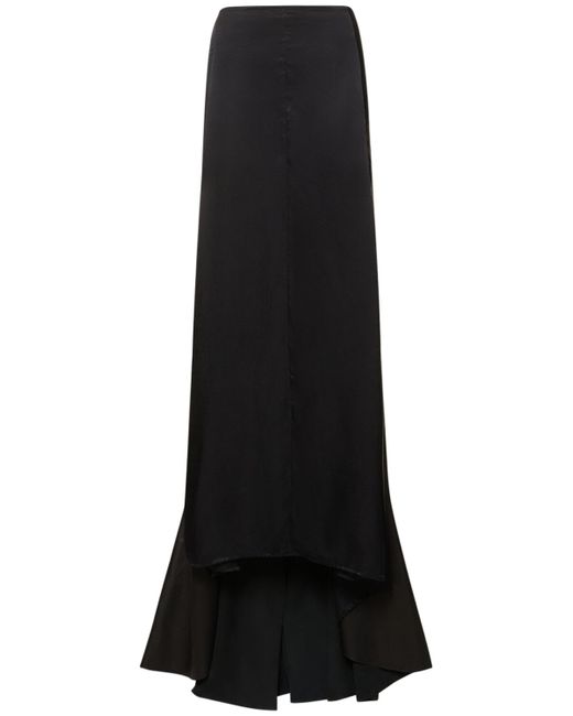 Ludovic De Saint Sernin Satin Midrise Long Skirt