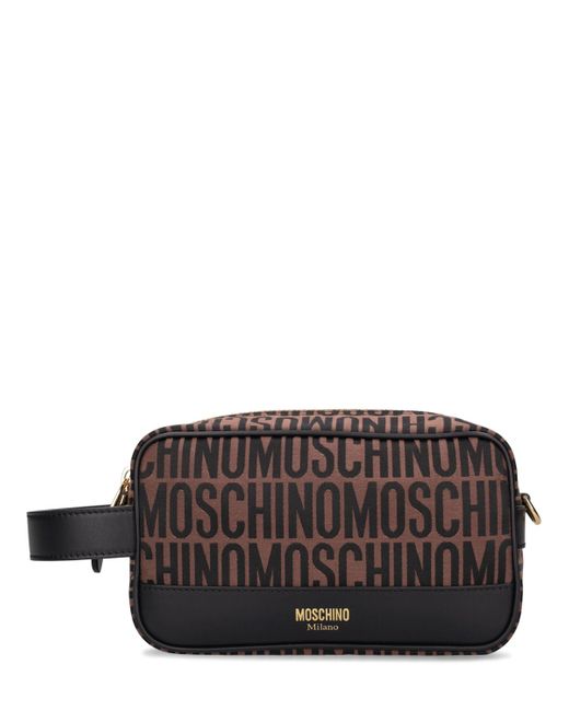 Moschino Logo Jacquard Toiletry Bag