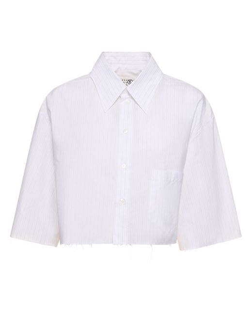 Mm6 Maison Margiela Striped Cotton Poplin Shirt