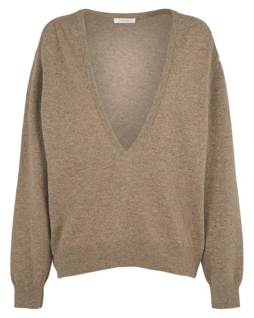 Lemaire Deep V Neck Wool Blend Sweater