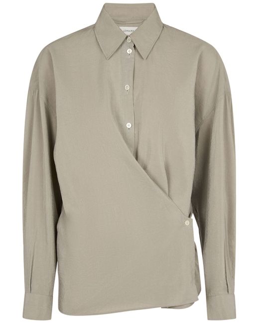 Lemaire Straight Collar Twisted Silk Blend Shirt