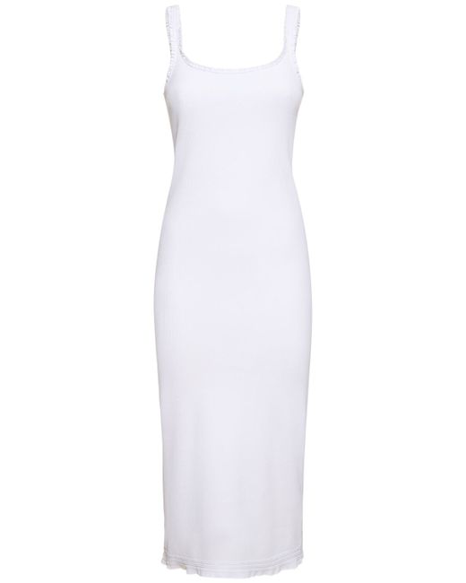 Chloé Ribbed Cotton Jersey Logo Midi Dress