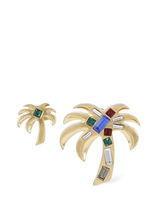 Palm Angels Palm Brass Embellished Earrings