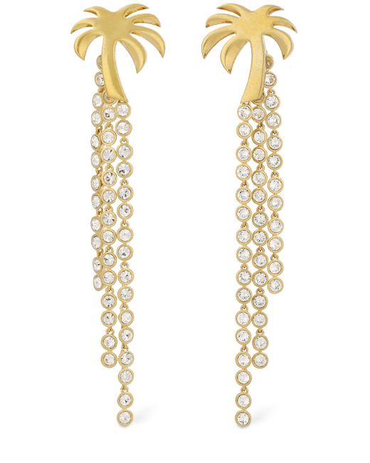 Palm Angels Palm Pendant Brass Glass Earrings