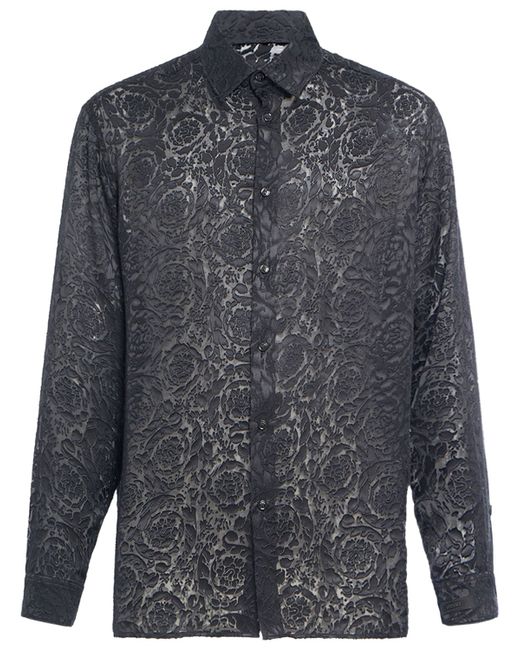 Versace Barocco Printed Viscose Silk Shirt