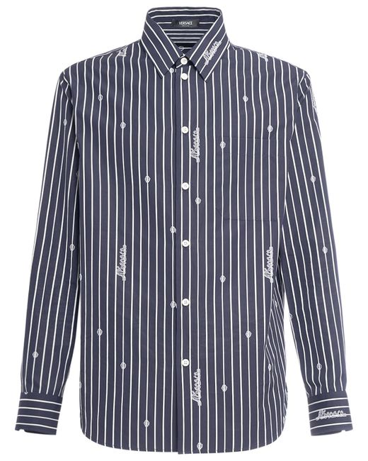 Versace Striped Cotton Poplin Shirt