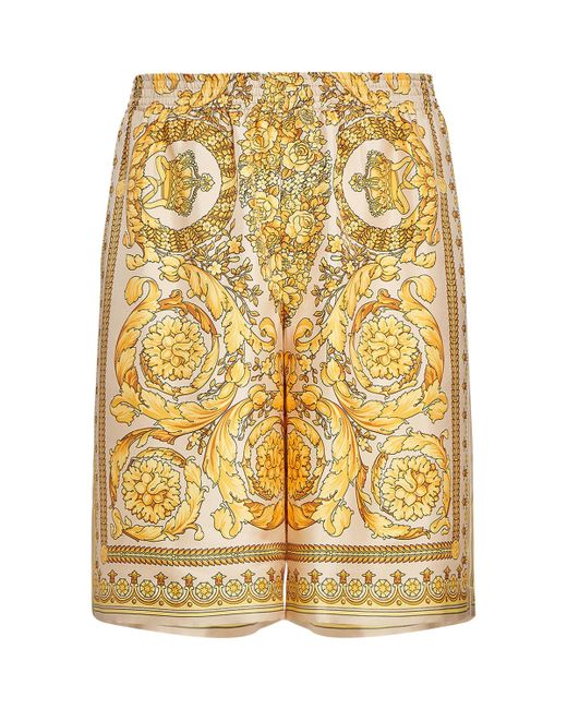 Versace Barocco Printed Silk Shorts