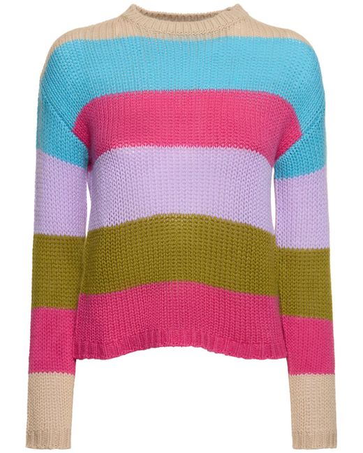 Weekend Max Mara Palco Striped Cashmere Knit Sweater