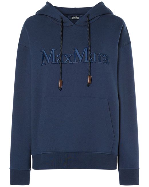 S Max Mara Agre Cotto Jersey Logo Hooded Sweatshirt