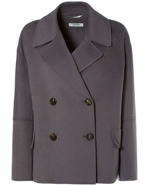 S Max Mara Cape Wool Double Breasted Jacket
