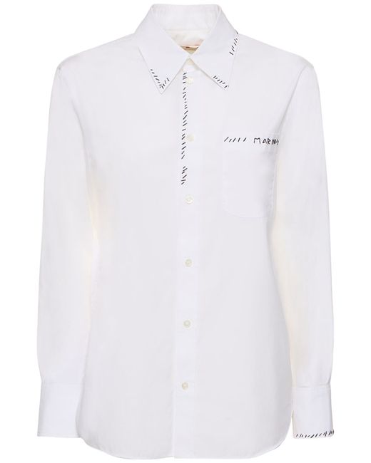 Marni Cotton Poplin Regular Shirt W Stitching