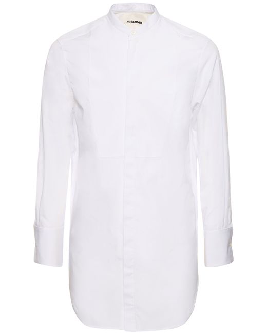 Jil Sander Oversize Cotton Poplin Plastron Shirt