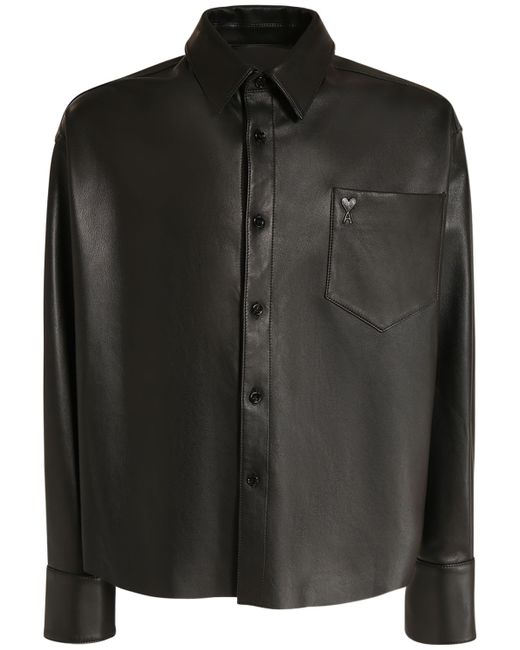 AMI Alexandre Mattiussi Adc Leather Overshirt
