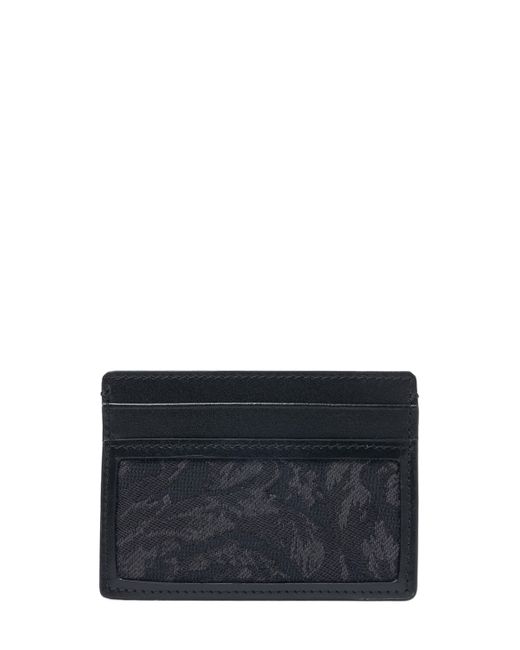 Versace Jacquard Leather Card Holder