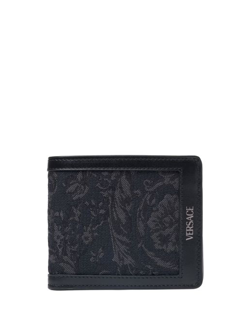 Versace Jacquard Leather Logo Bifold Wallet