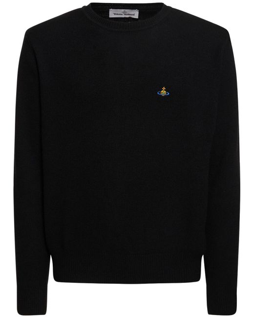 Vivienne Westwood Logo Embroidery Mohair Knit Sweater