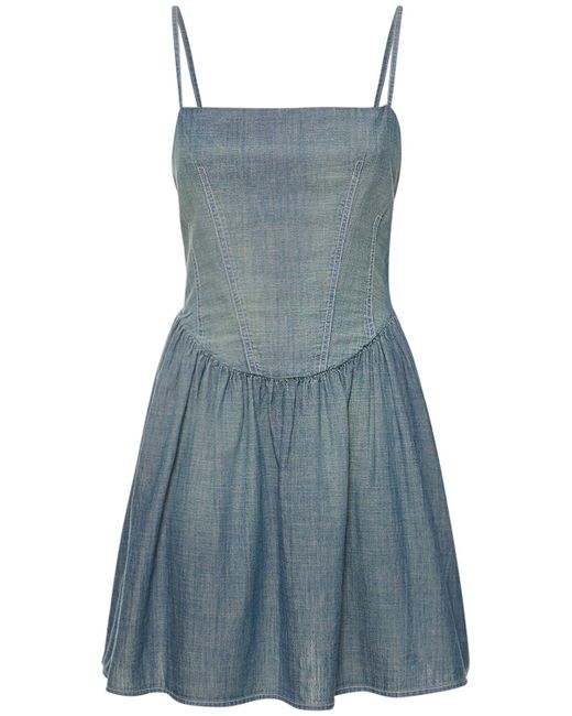 Re/Done Pam Chambray Mini Dress