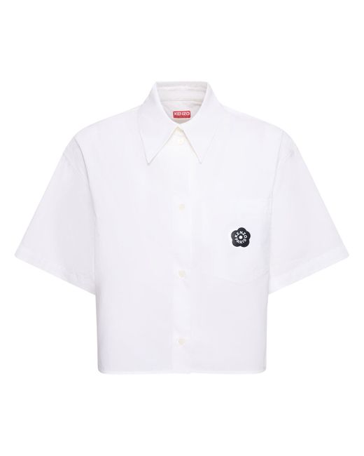 KENZO Paris Boke Cropped Cotton Poplin Shirt