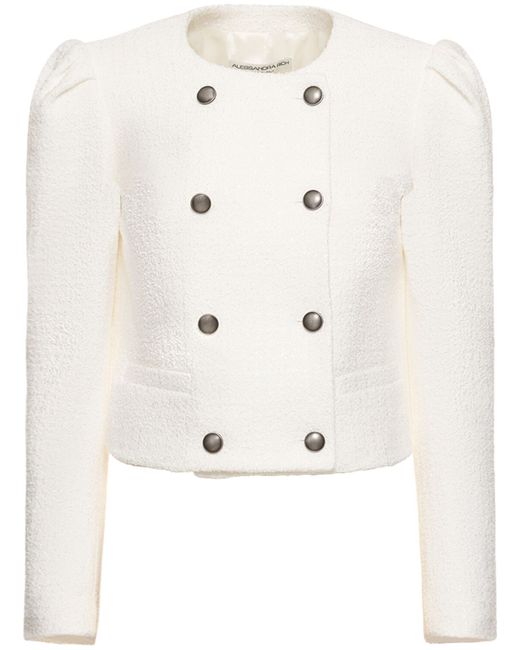 Alessandra Rich Double Breasted Tweed Bouclé Jacket