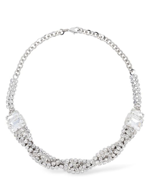 Alessandra Rich Crystal Braid Collar Necklace