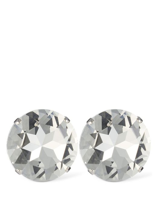Alessandra Rich Small Round Crystal Earrings