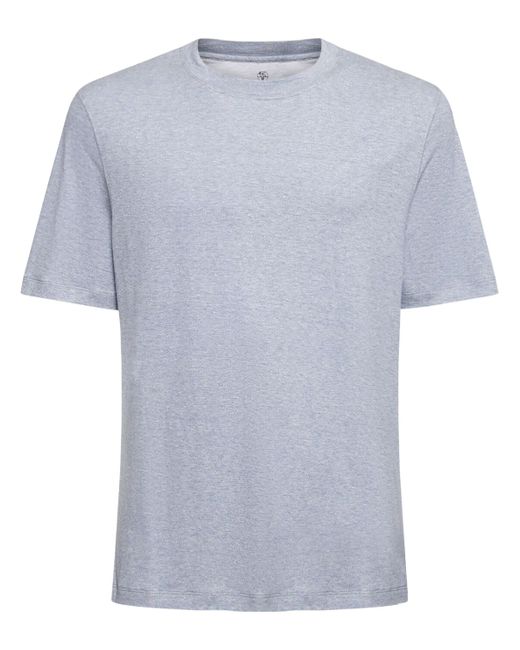 Brunello Cucinelli Cotton Linen Jersey Solid T-shirt
