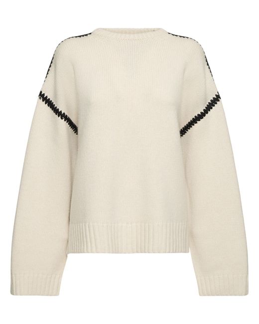 Totême Embroidered Wool Cashmere Sweater