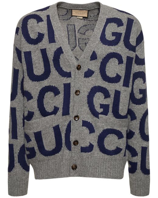 Gucci Gg Logo Soft Wool Cardigan